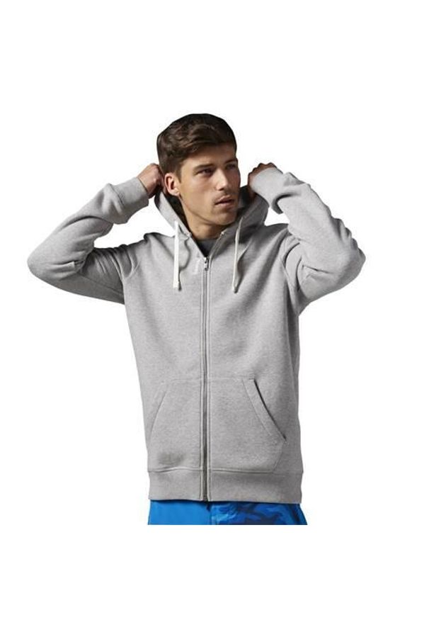Bluza sportowa męska Reebok EL Fleece FZ. Typ kołnierza: kaptur. Kolor: szary. Materiał: polar