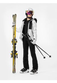 4f - Spodnie narciarskie 4FPRO z softshellu membrana 10 000 damskie. Kolor: czarny. Materiał: materiał, softshell. Sezon: zima. Sport: narciarstwo