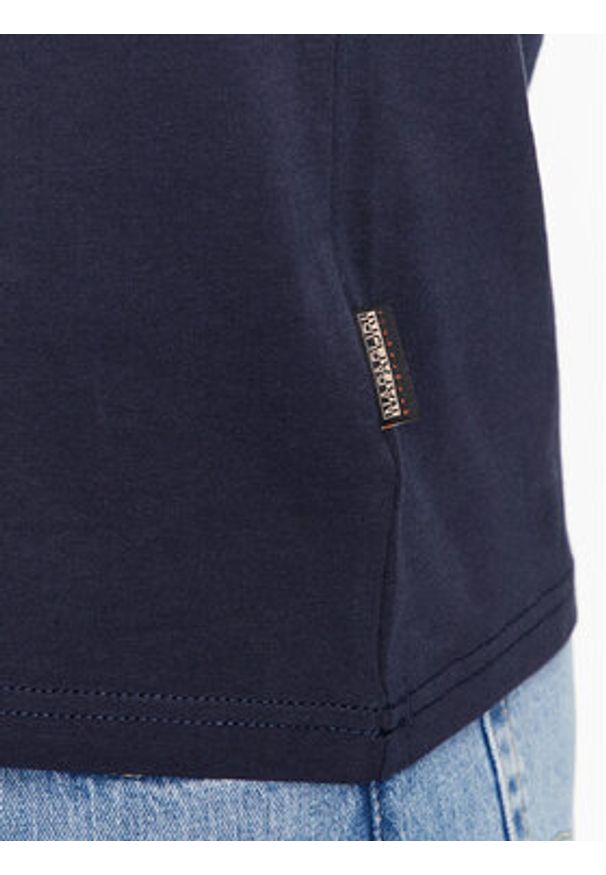 Napapijri Longsleeve Salis NP0A4HN7 Granatowy Regular Fit. Kolor: niebieski. Materiał: bawełna. Długość rękawa: długi rękaw