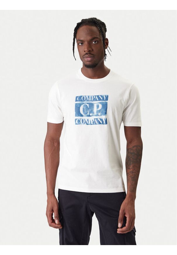 C.P. Company T-Shirt 20CMTS141A110579W Écru Regular Fit. Materiał: bawełna