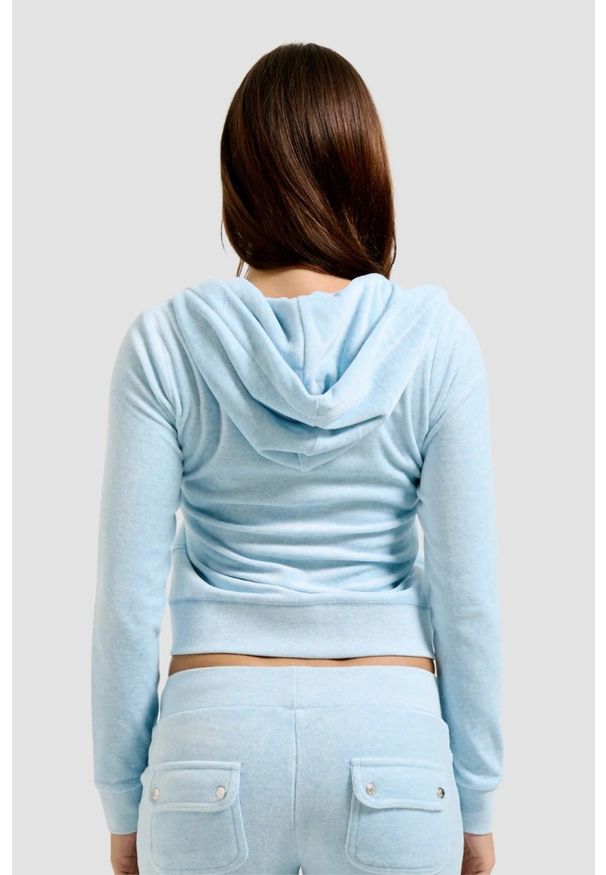 Juicy Couture - JUICY COUTURE Błękitna damska bluza Robertson Hoodie, Rozmiar L. Kolor: niebieski