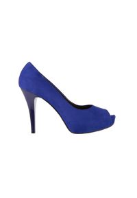 Szpilki Bayla-056 1184-717 Granat, Skóra naturalna - 36. Nosek buta: otwarty. Kolor: niebieski. Materiał: zamsz. Obcas: na szpilce. Wysokość obcasa: średni #1