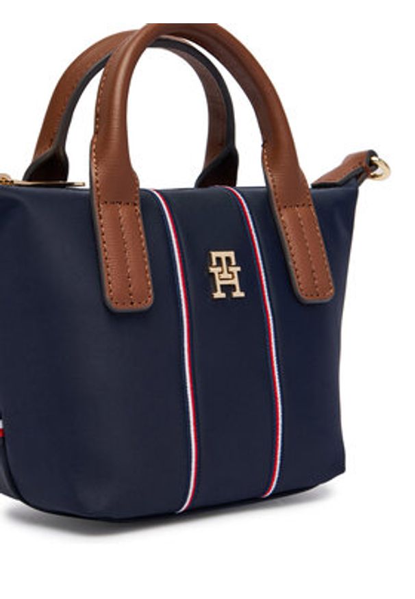 TOMMY HILFIGER - Tommy Hilfiger Torebka Popette Micro Tote Corp AW0AW18552 Granatowy. Kolor: niebieski