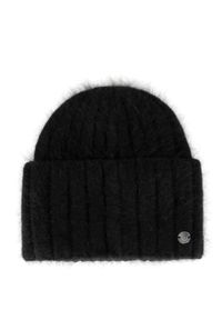 Volcano - Czapka zimowa z angorą H-POWER. Kolor: czarny. Materiał: poliester, prążkowany, wełna, włókno, dzianina, syntetyk. Wzór: prążki, ze splotem. Sezon: zima. Styl: klasyczny, elegancki #1