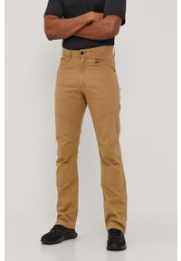 Wrangler Spodnie męskie kolor beżowy proste. Okazja: na co dzień. Kolor: beżowy. Materiał: tkanina, materiał. Wzór: gładki. Styl: casual #1