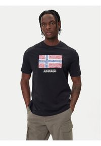 Napapijri T-Shirt S-Drapeau Ss NP0A891K Czarny Regular Fit. Kolor: czarny. Materiał: bawełna