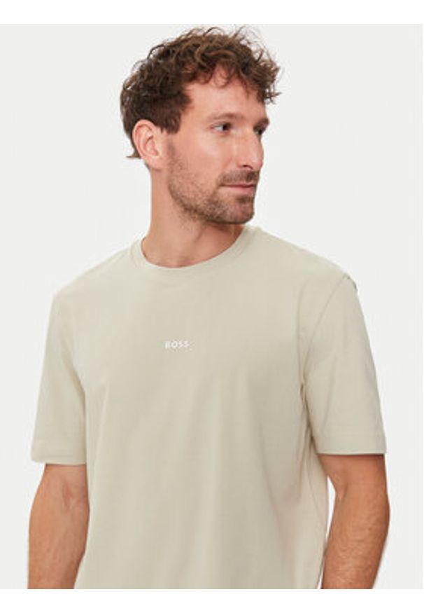 BOSS - Boss T-Shirt Tchup 50473278 Beżowy Relaxed Fit. Kolor: beżowy. Materiał: bawełna