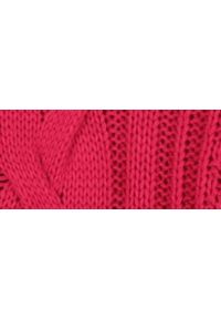 TOP SECRET - Sweter damski oversize. Kolor: różowy. Materiał: dzianina, ze splotem. Wzór: ze splotem. Sezon: zima, jesień #4