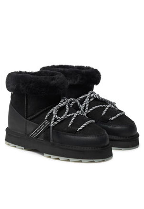 EMU Australia Śniegowce Blurred Micro W13129 Czarny. Kolor: czarny. Materiał: skóra