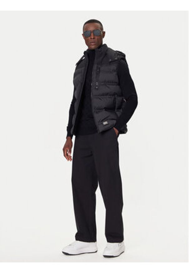 Karl Lagerfeld - KARL LAGERFELD Kamizelka 505030 554596 Czarny Regular Fit. Typ kołnierza: dekolt w karo. Kolor: czarny. Materiał: syntetyk