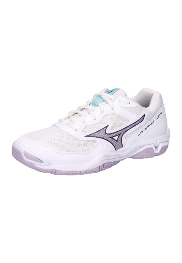 Damskie buty halowe Mizuno Wave Phantom. Kolor: wielokolorowy, fioletowy, biały. Model: Mizuno Wave. Sport: piłka ręczna