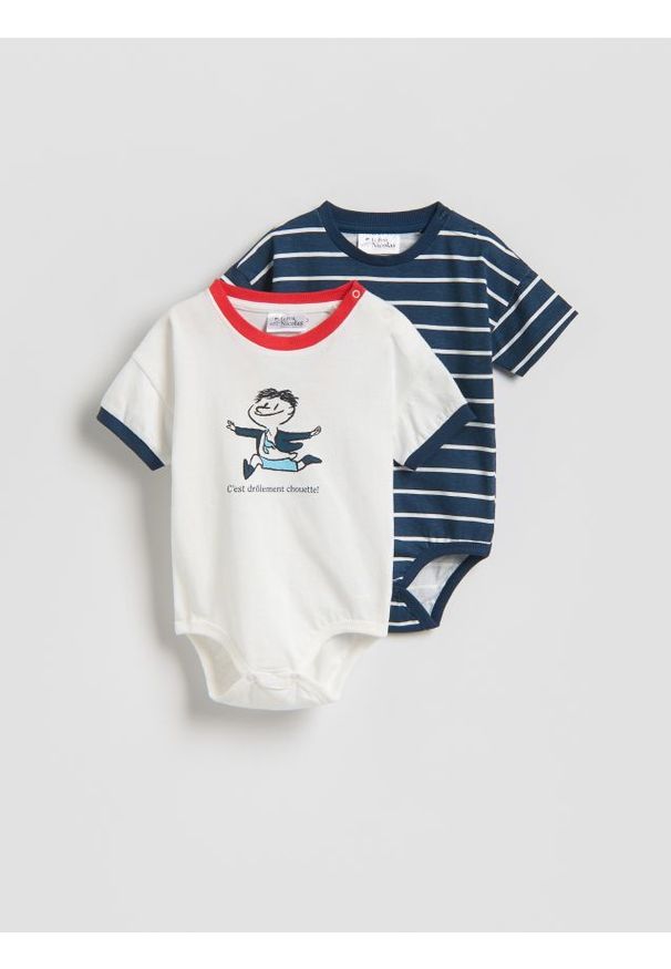 Reserved - Body Mikołajek 2 pack - złamana biel. Materiał: bawełna, dzianina