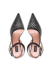Pinko - PINKO Sandały Basilico Sligback AL 22-23 BLKS1 1H2138 A074 Czarny. Kolor: czarny. Materiał: materiał