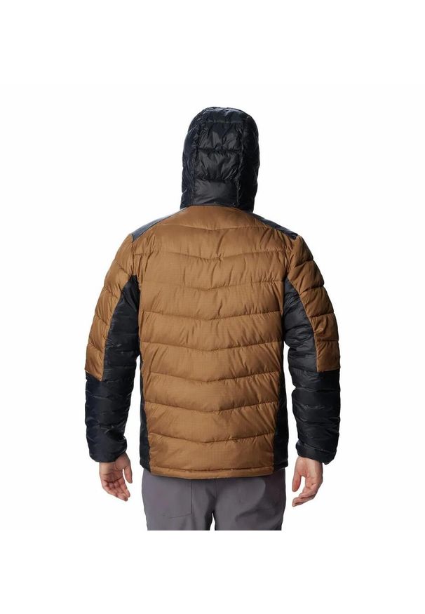 columbia - Kurtka Turystyczna Puchowa Męska Columbia Labyrinth Loop Hooded Jacket. Kolor: brązowy. Materiał: puch