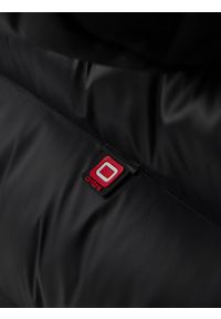 Ombre Clothing - Nowoczesna pikowana kurtka męska z łączonych materiałów – czarna V1 - Rozmiar: XL. Typ kołnierza: kołnierzyk stójkowy. Kolor: czarny. Materiał: materiał. Długość: długie #11