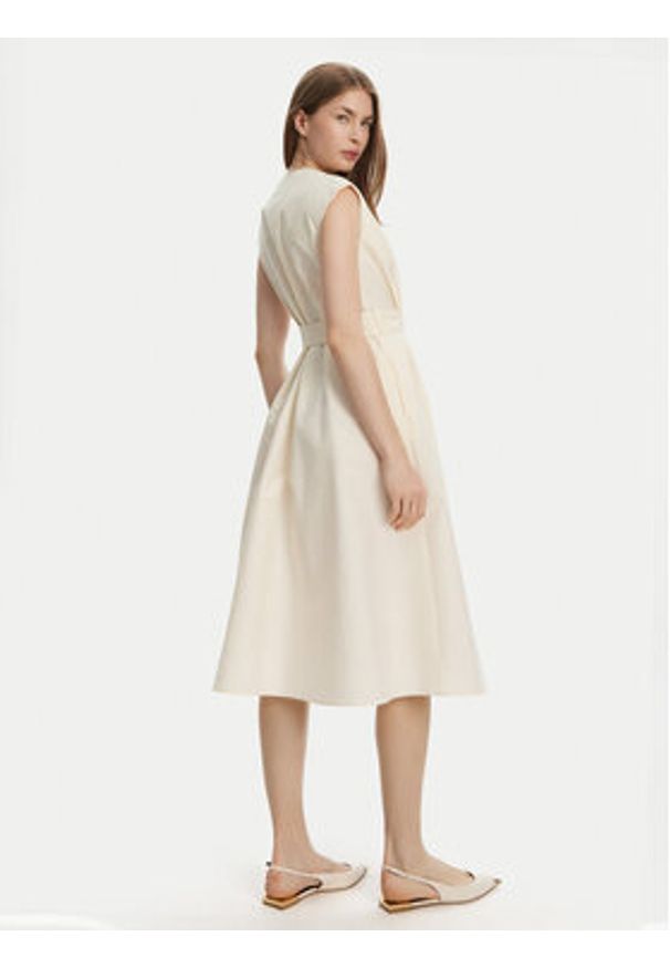 Marella Sukienka codzienna Ossola 2513221172 Écru Regular Fit. Okazja: na co dzień. Materiał: bawełna. Typ sukienki: proste. Styl: casual