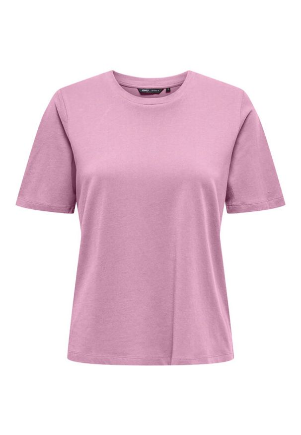 only - ONLY T-Shirt 15270390 Różowy Regular Fit. Kolor: różowy. Materiał: bawełna