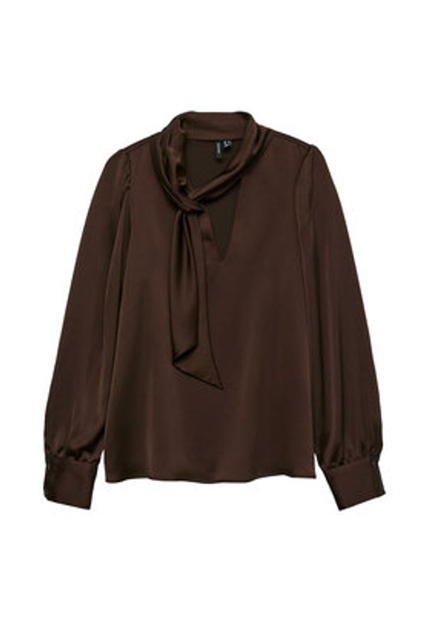 Vero Moda Bluzka Nini 10336252 Brązowy Standard Fit. Kolor: brązowy. Materiał: syntetyk