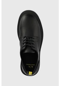 Armani Exchange półbuty skórzane XUC010.XV532.00002 męskie kolor czarny. Nosek buta: okrągły. Zapięcie: sznurówki. Kolor: czarny. Materiał: skóra #3