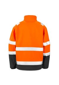 RESULT - Ochronna Męska Kurtka Softshell Z Nadrukiem. Kolor: wielokolorowy, pomarańczowy, czarny. Materiał: softshell. Wzór: nadruk