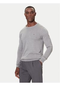 TOMMY HILFIGER - Tommy Hilfiger Sweter MW0MW14748 Szary Regular Fit. Kolor: szary. Materiał: bawełna