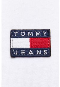 Tommy Jeans t-shirt bawełniany kolor biały. Kolor: biały. Materiał: bawełna. Wzór: aplikacja. Styl: klasyczny #4