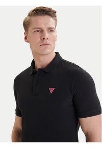 Guess Polo F6GP03 K9WF1 Czarny Slim Fit. Typ kołnierza: polo. Kolor: czarny. Materiał: bawełna #2