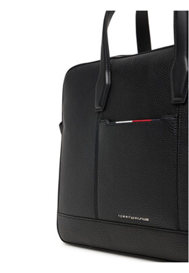 TOMMY HILFIGER - Tommy Hilfiger Torba na laptopa Th Central Slim Computer Bag AM0AM13484 Czarny. Kolor: czarny. Materiał: skóra