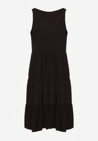 Renee - Czarna Bawełniana Sukienka o Rozkloszowanym Kroju Bez Rękawów Gladea. Okazja: na co dzień, na randkę. Kolor: czarny. Materiał: bawełna. Długość rękawa: bez rękawów. Sezon: jesień, lato. Typ sukienki: proste. Styl: elegancki, casual #3