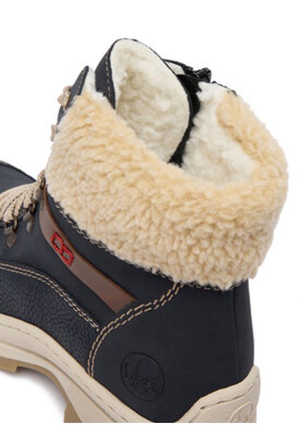 Rieker Trzewiki CEO-X9338-14 Granatowy. Kolor: niebieski. Materiał: materiał