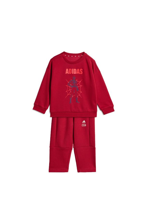 Spodnie Dredsowe Adidas Marvel Spider-Man. Okazja: na uczelnię, na co dzień. Kolor: czerwony, biały, wielokolorowy. Materiał: dresówka. Wzór: motyw z bajki. Styl: casual, sportowy, klasyczny