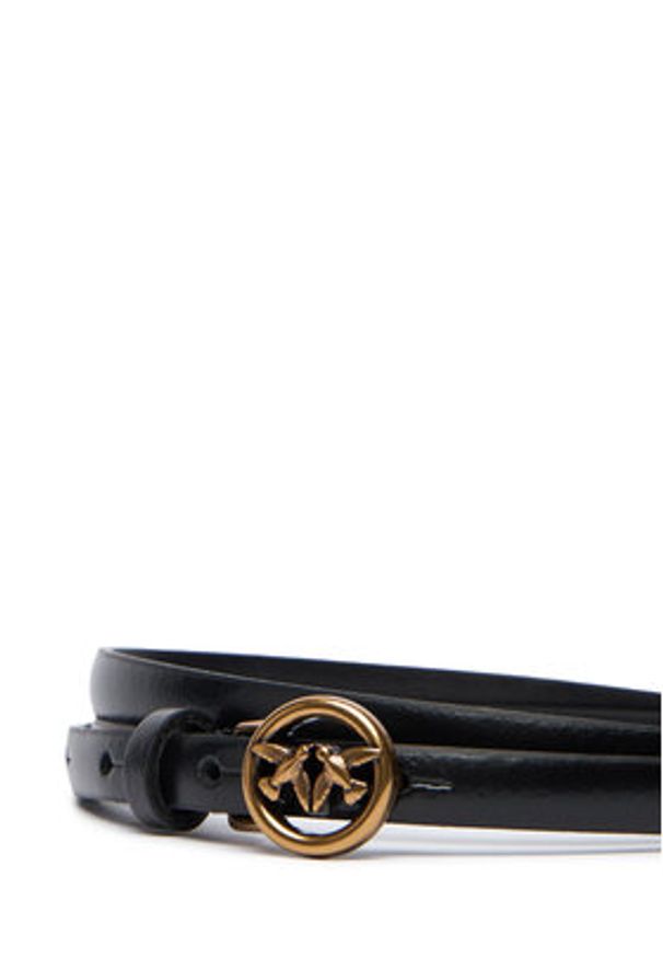 Pinko - PINKO Pasek Damski Thin Belt H1 20252 PLT11 05481.A2QP Czarny. Kolor: czarny. Materiał: skóra