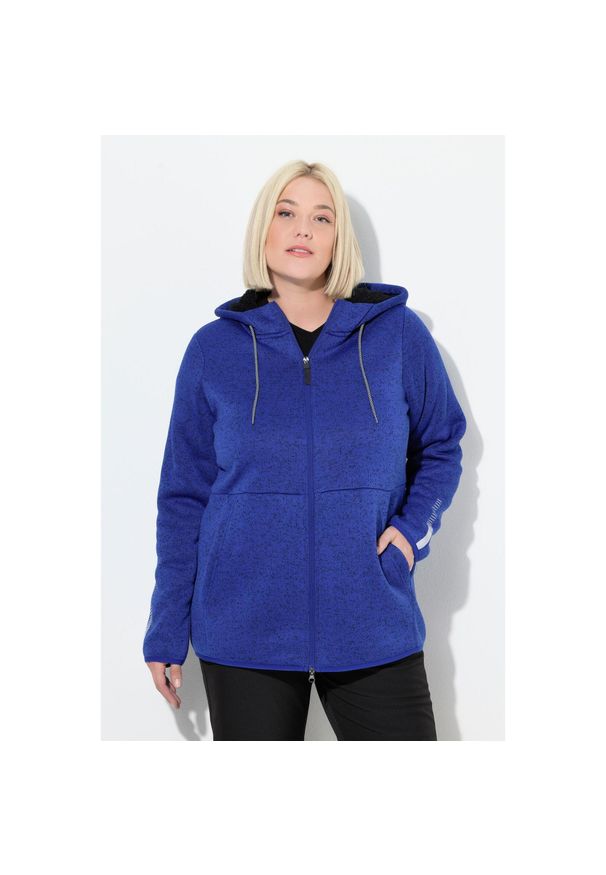 ULLA POPKEN - Damskie Sweter na polarze pluszowy polar dwukierunkowy suwak odblaski. Kolekcja: plus size. Kolor: wielokolorowy. Materiał: poliester, materiał. Sezon: zima. Sport: narciarstwo
