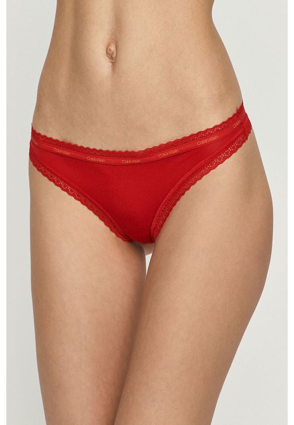 Calvin Klein Underwear - Stringi (3-pack). Kolor: wielokolorowy. Materiał: nylon, dzianina, elastan. Wzór: gładki