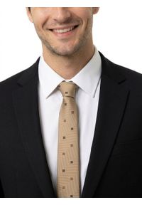 Męski Krawat - Lekki, Jasny Brąz - Alties. Kolor: beżowy, wielokolorowy, brązowy. Materiał: tkanina. Styl: elegancki, wizytowy #3