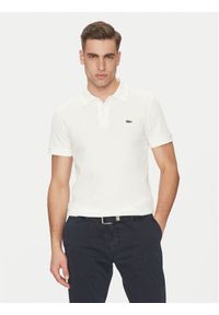 Lacoste Polo DH0262 Écru Regular Fit. Typ kołnierza: polo. Materiał: syntetyk, bawełna #1