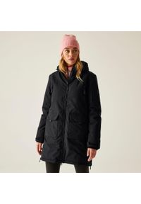 Regatta - Płaszcz damski zimowy ocieplany przeciwdeszczowy Gwynn. Kolor: czarny. Materiał: puch, materiał. Długość: długie. Sezon: zima. Sport: turystyka piesza #1