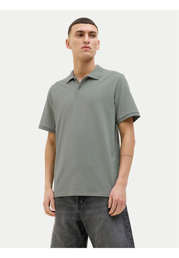 Jack & Jones - Jack&Jones Polo Kane 12270150 Zielony Regular Fit. Typ kołnierza: polo. Kolor: zielony. Materiał: syntetyk, bawełna