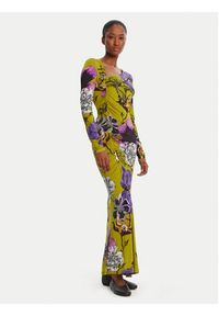 Desigual Sukienka codzienna Neckline Lacroix 25WWVK37 Zielony Slim Fit. Okazja: na co dzień. Kolor: zielony. Materiał: wiskoza. Typ sukienki: proste. Styl: casual #5