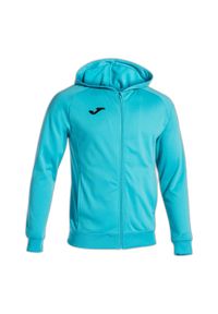 Dziecięca bluza dresowa z kapturem Joma Menfis. Typ kołnierza: kaptur. Kolor: wielokolorowy, niebieski, zielony. Materiał: dresówka. Sport: piłka nożna #1