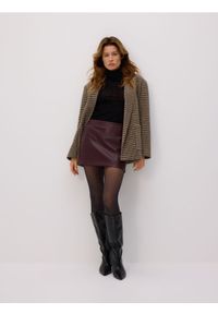 Reserved - Spódnico-szorty z imitacji skóry - mahoniowy. Kolor: brązowy. Materiał: skóra #1