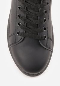 Born2be - Czarne Klasyczne Sznurowane Sneakersy na Grubej Podeszwie Tiadorae. Okazja: na spotkanie biznesowe, na co dzień. Zapięcie: sznurówki. Kolor: czarny. Materiał: bawełna, jeans #2