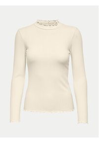 JDY Bluzka Fransiska 15228065 Écru Slim Fit. Materiał: wiskoza #3