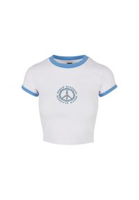 Koszulka court damska z elastycznego dżerseju Koszulka Urban Classics. Kolor: niebieski, biały, wielokolorowy. Materiał: jersey. Długość: krótkie. Sezon: lato #1