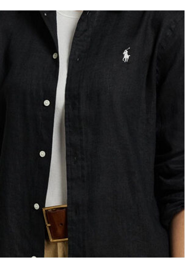 Polo Ralph Lauren Koszula 211970730003 Czarny Classic Fit. Typ kołnierza: polo. Kolor: czarny. Materiał: len