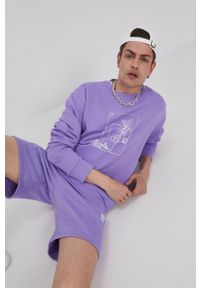 adidas Originals Bluza bawełniana męska kolor fioletowy z nadrukiem. Okazja: na co dzień. Kolor: fioletowy. Materiał: bawełna. Wzór: nadruk. Styl: casual