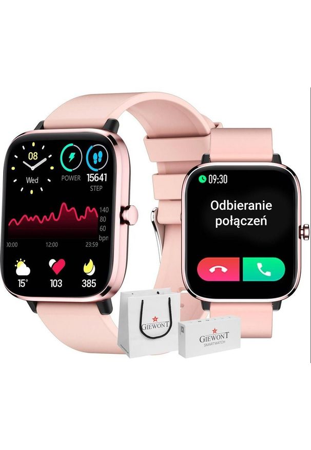 Smartwatch Giewont Smartwatch Giewont Dynamic SmartCall GW230-1 - Rose Gold/Powder Pink. Rodzaj zegarka: smartwatch