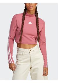Adidas - adidas Bluzka Future Icons 3-Stripes Mock Neck Top IB8525 Różowy Slim Fit. Kolor: różowy. Materiał: bawełna #3