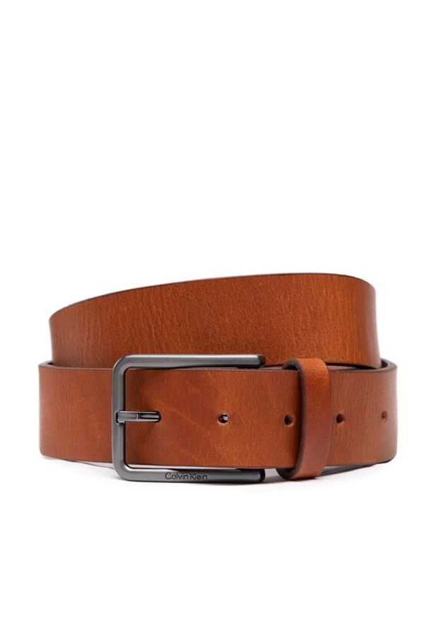 Calvin Klein Pasek Męski Warmth Oiled Grain 35Mm K50K509654 Brązowy. Kolor: brązowy. Materiał: skóra
