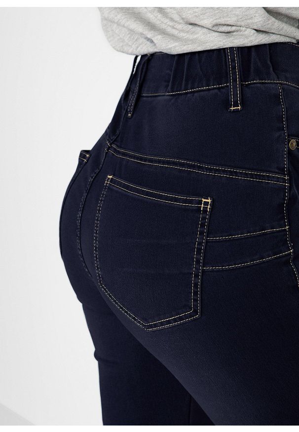 bonprix - "Dżinsy Slim Fit ""super-stretch"", high waist". Stan: podwyższony. Kolor: niebieski